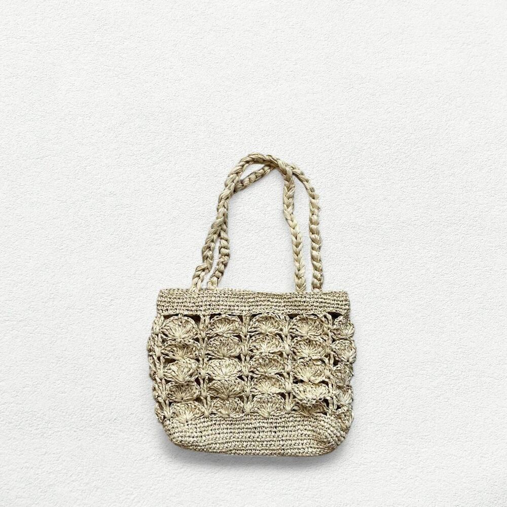 Boho Woven Straw Tote Bag | Summer Beach & Market Handbag in Natural Tan